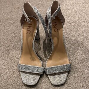 INC International Concepts Glittering Silver Heels